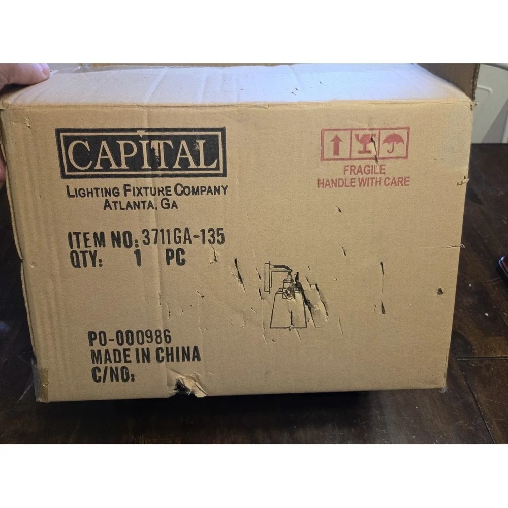 Capital Lighting 3711GA-135 Signature Wall Sconce Graphite‎ Aged Brass Open Box